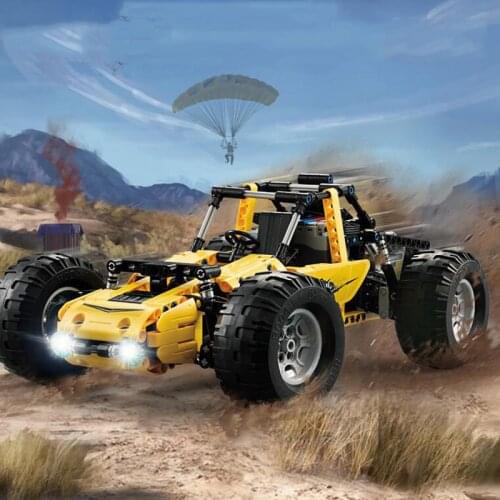 Remote Control Toy Childrens Building Blocks Off-Road Climbing Car Rear Drive Terrain Remote Control Model Three-In-One Toy