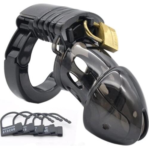 The New Male Chastity Cock Cages Sex Toys For Men Penis Belt Lock With Four Penis Rings With Cage Gay Device Chastity Lock