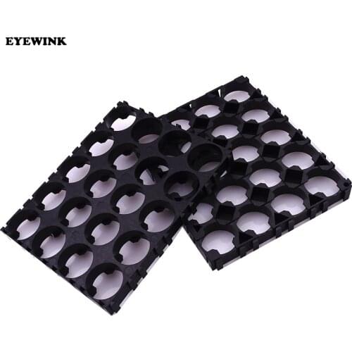 100pcs 4x5 18650 Battery Cell Spacer Black Radiating Shell Plastic 18650 Battery Cell Bracket For 20x 18650 Batteries