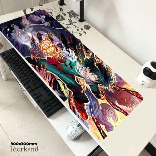 800x300x2mm My Hero Academia Mouse Pad Mats Beautiful Computer Mouse Mat Gaming Accessories Domineering Mousepad Keyboard Gamer