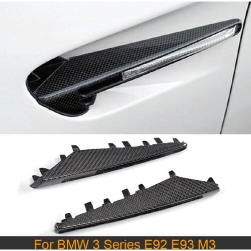 Carbon Fiber Fender Side Light Turn Signal cover decorative for BMW 3 Series E92 E93 M3 Convertible Coupe 2 Door 2008 - 2011