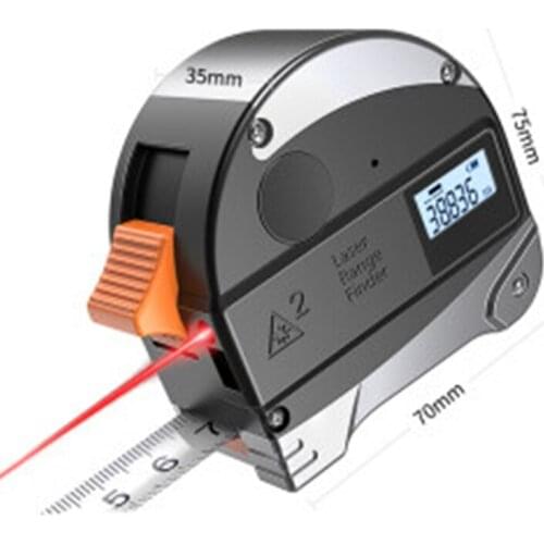 Laser Rangefinder Tape Measure Mini Box Ruler Laser Measurement Stainless Steel Ruler High Precision Steel Tape Measure Tool