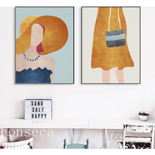 Fashion Modern Vacation Girl Poster Kids Room Decor Art Print Modern Canvas Painting Modular Wall Picture For Nursery Bedroom