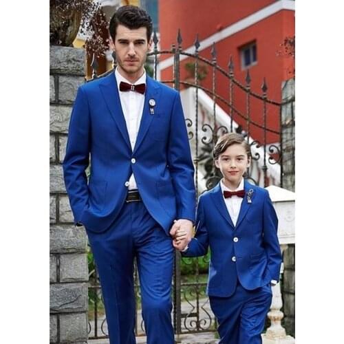 Royal Blue Slim Fit Mens Suits 2 Pieces Custom Business Tuxedos Wedding Groomsmen Terno Masculino Men Suit (Jacket+Pant+Tie)