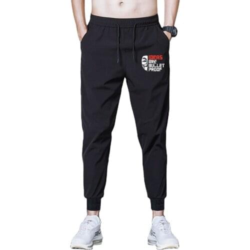 Men Casual Loose Sport Pants Tie Feet Long V for Vendetta Pants Men Elastic Waist Quick Dry Sweatpants Trousers