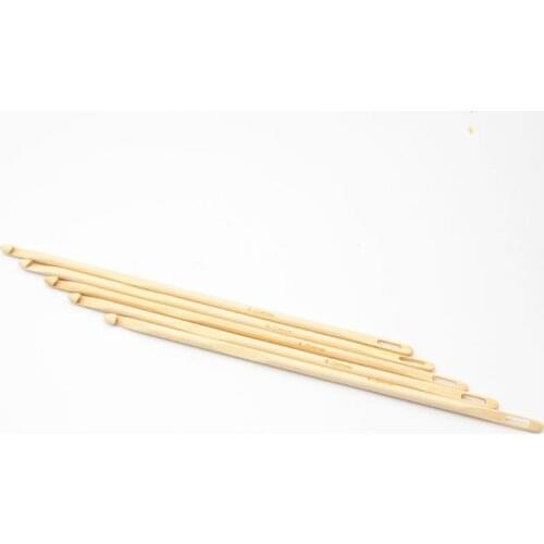3pcs 4/6/8mm Wooden Locker Hook Set Crochet Thread Needles Hand Knitting Tool Crafts