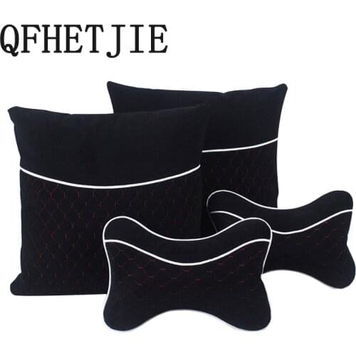 Brand New Four Pcs Headrest Lumbar Support for All Seasons Car Neck Support Car Accessories Interior Filled with Silk Fiber