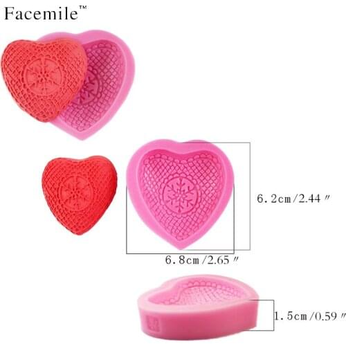 Christmas Love Snow Flowers Heart Shaped Baking Cake Pastry Pudding Soap Lace Moulds Cake Decorating Tools Bakware Mould