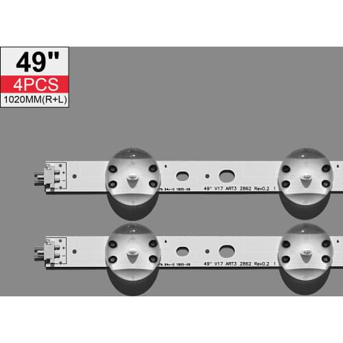 New Kit 1020mm LED strip For LG 49UV340C 49UJ6565 49UJ670V V17 49 R1 L1 ART3 2862 2863 6916L-2862A 6916L-2863A tv parts
