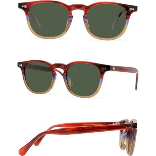 Belight Optical Handmade Quality Cool Vintage Retro Women Men UV400 Protection with Case Oculos Punk Sunglasses Horizon 512