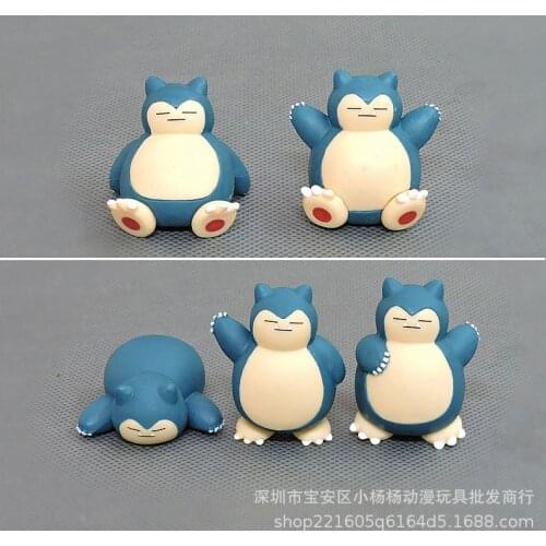 Original Pokemon Go Genuine Snorlax Pikachu Pick Kha Mini Action Figure Monster Model Toy Pokemon Anime Figure Doll Figurine