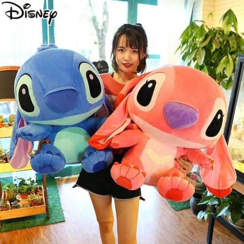 Disney Stitch Angel Plush Toys Lilo & Stitch Pillow Big Size Doll For Children Kids Girls Birthday Gift Sofa Bed Decorations