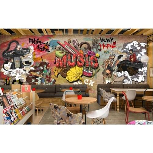 Custom mural photo wallpaper 3d Retro nostalgic wall painting graffiti MUISC bar KTV home decor Wallpapers for walls in rolls