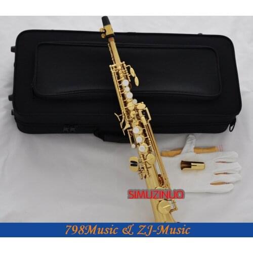Professional Electrophoresis Gold Eb Sopranino saxophone sax low Bb to high E-Pearl Buttons