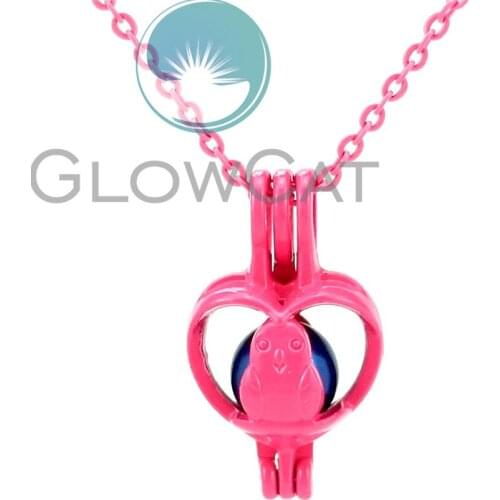 RR397 Woman Jewelry Necklaces & Pendants, Bird in Heart Bead Cage Locket Necklace Women Christmas Gift collares mujer