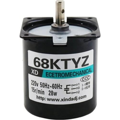 220V AC synchronous motor 28W gear reduction slow motor 60KTYZ permanent magnet two-way small motor