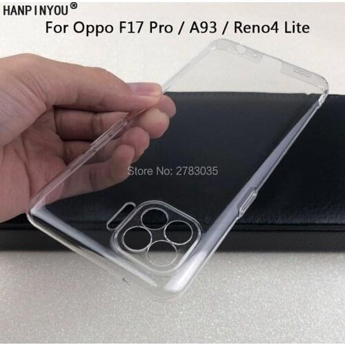 For Oppo F17 Pro A93 Reno4 Lite 6.4" Glossy Snap Phone Case Crystal Invisible Hard PC Full Cover Clear Camera Protect Back Shell