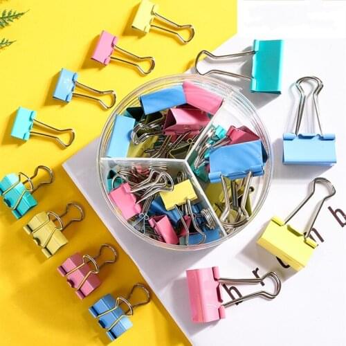 60 pcs/lot Metal Paper Clips 15mm 19mm 25mm 41mm Colorful Candy Color Clip for Book Stationery School Office Supplies