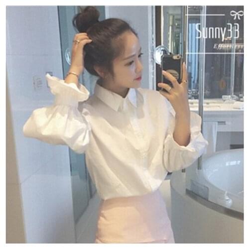 Women Blouse Spring NEW Long Sleeve White Blouse Womens Puff Sleeve Shirt Top Womens Blusas Ropa De Mujer