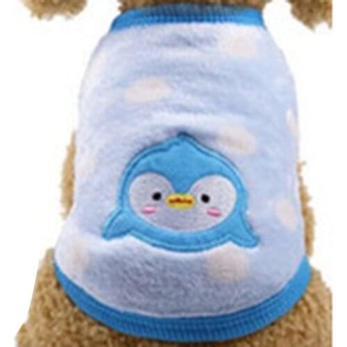 Puppy Cartoon Embroidery Vest Autumn Winter Warm Cat Dog Clothes Pet Supplies
