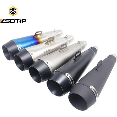 ZSDTRP 51MM Motorcycle Scooter Exhaust Pipe Moto Escape GP Pot Silencer For M4 For Most Motocross Dirt Bike Cross ATV