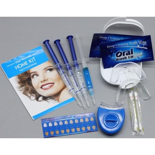 Teeth Whitening Kit 4 Gel 2 Strips 1 LED Carbamide Peroxide For Dental Equipment