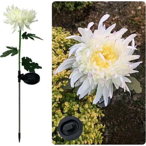2pcs LED Solar Power Light LED Solar Power Chrysanthemum Flower Shape Light Outdoor Garden Lawn Path Lamp Courtyard Ornament New
