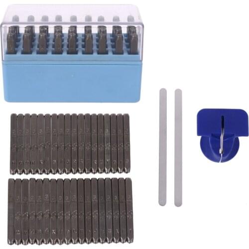 36pcs Metal Stamping Punch Number Letter Stamp Set with Jig Bar for Imprinting