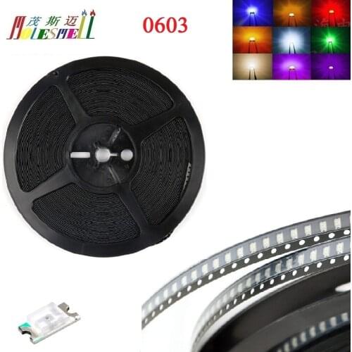 4000pcs Multicolor 0603 SMD SMT led Red Yellow Blue Green White Orange Purple Pink Warm white Water clear Super bright led light