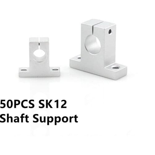 50pcs High quality SK12 12mm Shaft Support Linear Shaft Support Linear Rod CNC Printer Part Shaft Block