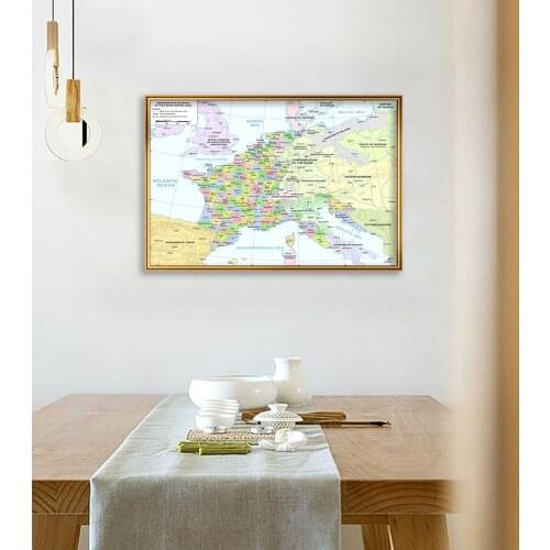 59*42cm 1812 The France Map Political Map In French Retro Wall Art Poster Canvas Painting Classroom Home Decor School Supplies