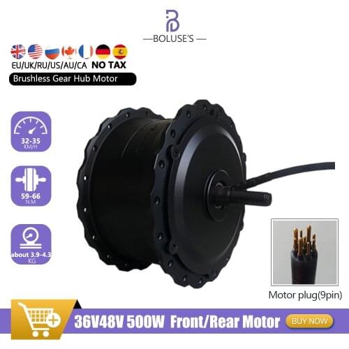Electric Snow Fat Bike 36V 48V 500W Brushless Front Rear e-bike Fat Tire Hub Motor For 20 26inch 4.0 Tyre ebike Conversion Kit