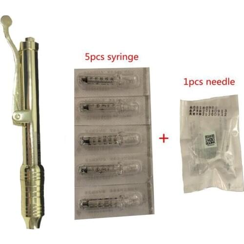 24K hyaluronic pen with 5pcs Syringe and 1 needle free atomizer hyaluron injection pen wrinkle removal water