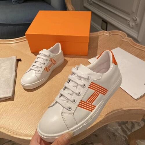 White Women Sneakers H Lace Up Women Casual Shoes Comfortable Outdoor Loafers Flats Runway Party Dress Shoes Trainers Sneakers