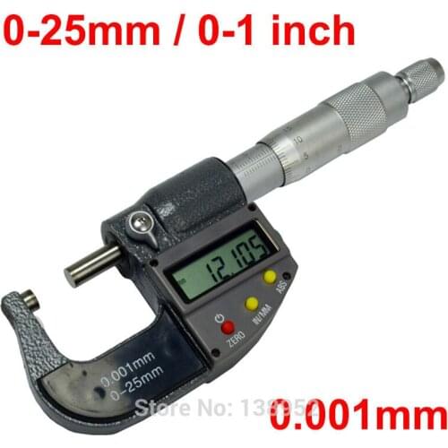 0-25mm 0-1 inch 0.001mm/0.00005'' Electronic Digital Micrometer outside micrometer caliper thickness gauge Measuring tool