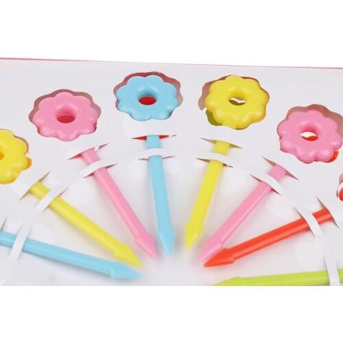 24Pcs Mini Flower Fruit Fork Cartoon Snack Cake Dessert Food Toothpick Party Decoration Random Color
