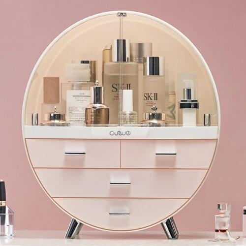 Fashion New Makeup Organizer Large Capacity Waterproof and Dustproof Cosmetic Storage Box Desktop Beauty Storage Drawer