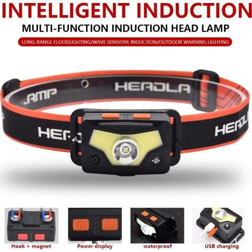 5000LM XPG+COB LED Headlamp USB Rechargeable Mini Sensor Head Torch Outdoor Portable Camping Lighting Night fishing head lamp