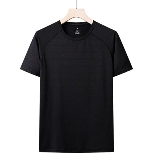 New men fashion Quick-drying O-neck pure color casual T-shirt men short sleeve t-shirts shirt L-5XLsummer clothes free shipping