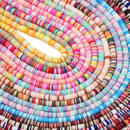 6mm Mix Color Flat Round Handmade Polymer Clay Bead 16Inch Chip Disk Spacer Loose Beads For Jewelry Making DIY Bracelet Necklace