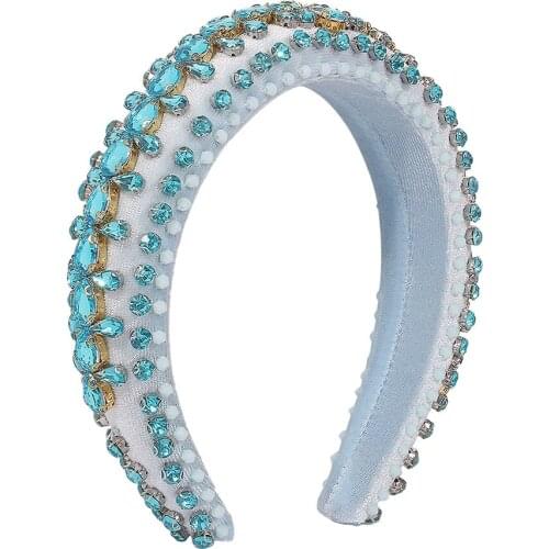 Luxury Hairband Baroque Full Colorful Crystal Padded Headbands Rhinestones Hairbands for Women Wedding Hair Jewelry Accessories
