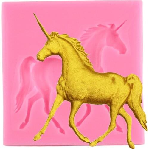 Unicorn Silicone Mold Party Cupcake Topper Fondant Mould Cake Decorating Tools Candy Polymer Clay Chocolate Gumpaste Molds