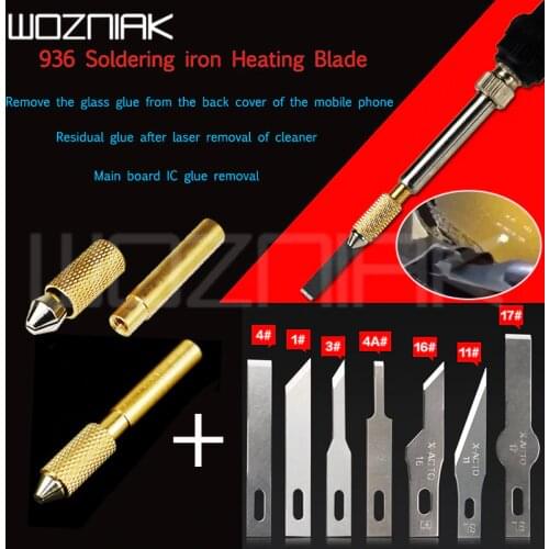 Universal 936 Soldering Iron Heating Blade For Mobile phone Glass Back CoverRemoval Cleaning Tool Fingerprint IC Repair Tool