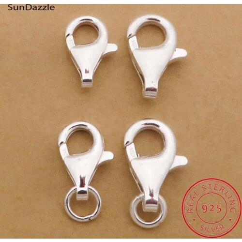 2pcs Genuine Real Solid 925 Sterling Silver Spring Lobster Clasps Hooks Claw Jewelry Making Necklace Bracelet Findings