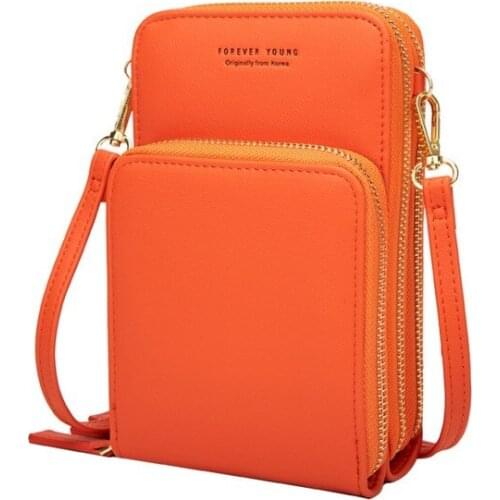 Women Mobile Phone Bag Ladies Wallet PU Long Large Capacity Multifunctional Mini Bag Shoulder Messenger Bag