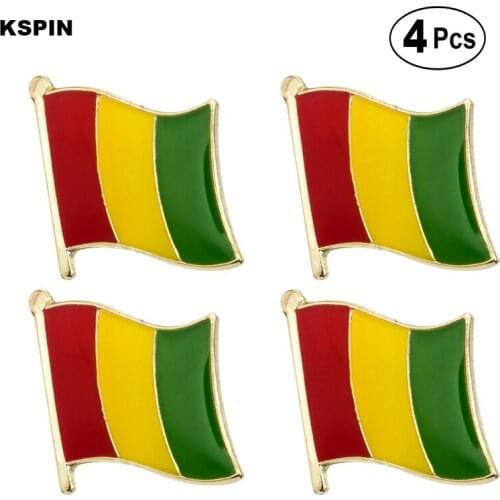 Guinea Flag Pin Lapel Pin Badge Brooch Icons 4pcs