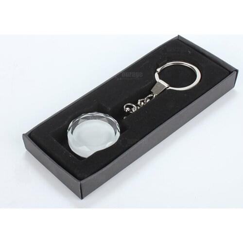 10Pcs Keyrings Round Blank Crystal Sublimation Printing For Heat Press Machine