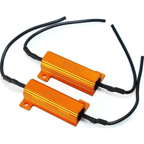 2PCS T 50W 6RJ Headlight Load Resistor LED Canbus Car Fog Lamps Light Decoder Error