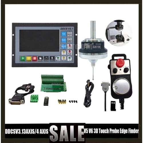 DDCSV3.13/4 axis G code CNC offline engraving and milling machine independent controller DDCSV3.1+6 axis emergency stop handwhee