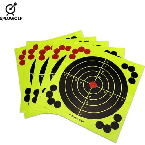 5PCS 12 Inch Hunting Rifle Pistol Archery Training Aim Paper Adhesive Targets Stickers